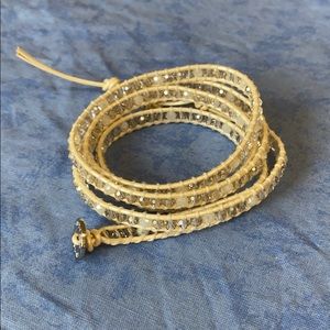 Victoria Emerson crystal and leather bracelet